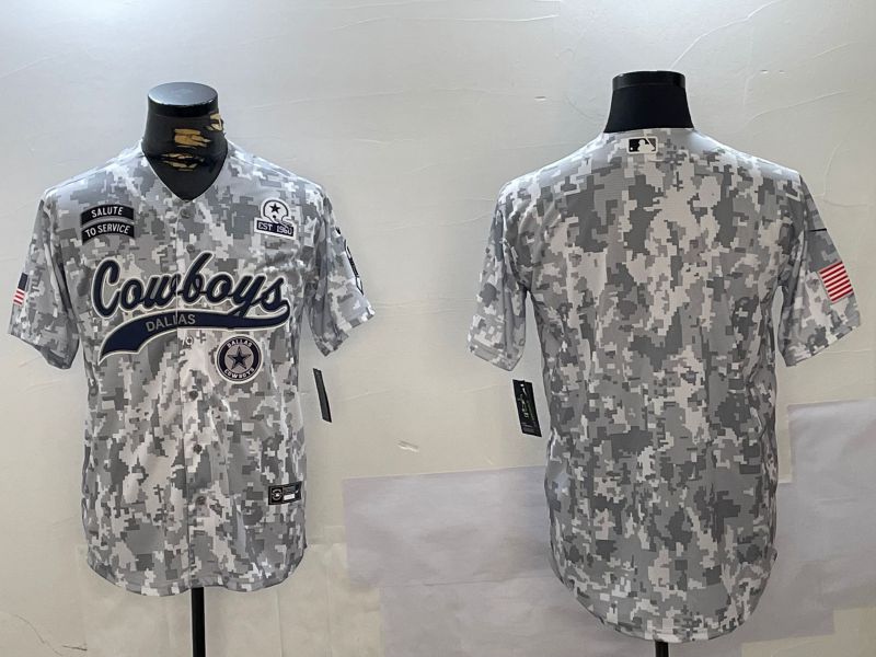 Men Dallas Cowboys Blank Nike Arctic Camo 2024 Salute to Service Limited NFL Jersey style 4